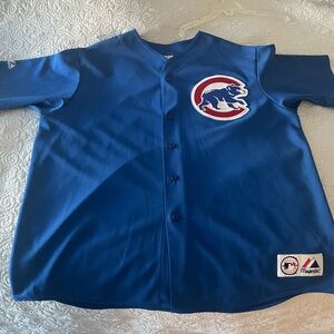 Majestic Vintage Royal Blue Cubs Button-Front Jersey